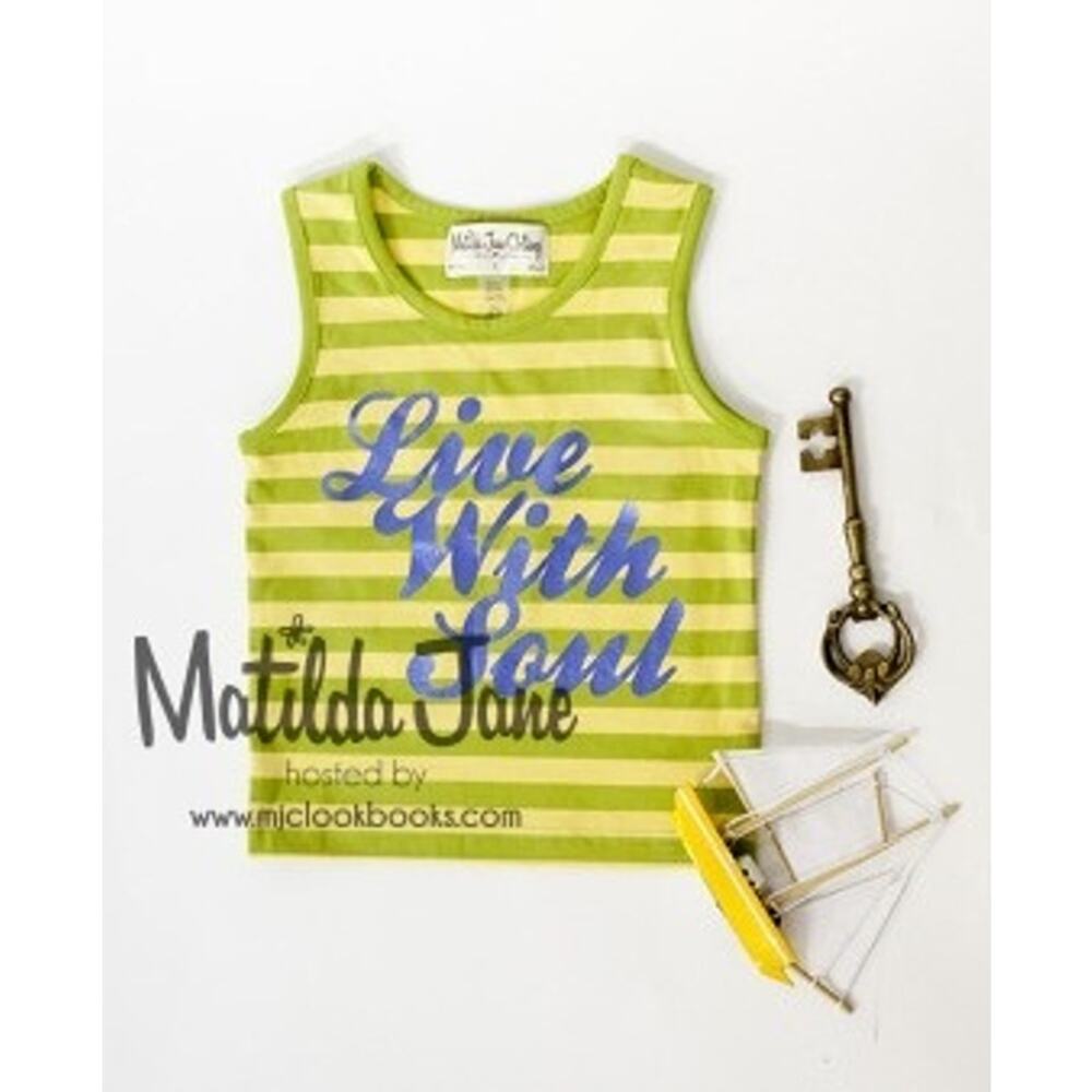 Matilda Jane Soul Tank Top Good Hart Girls Stripe Size 6